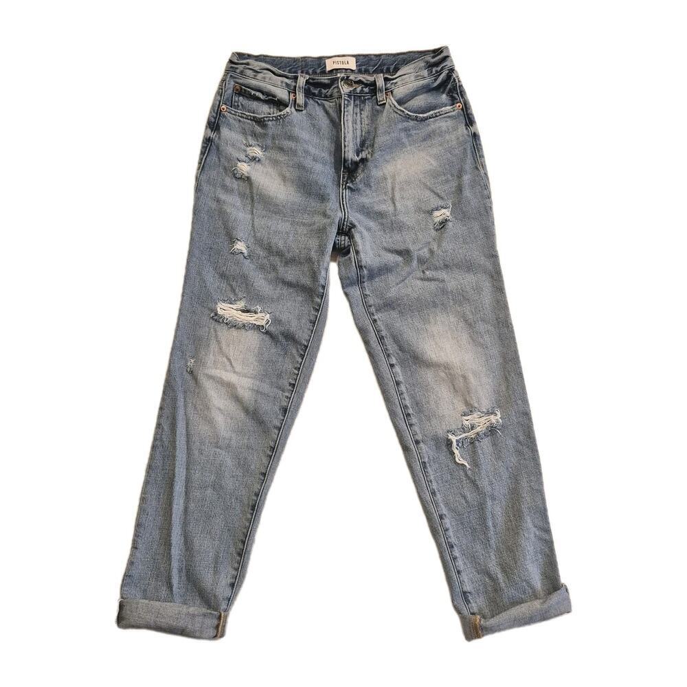 PISTOLA Presley High Rise Jeans 27 Blue Virginia Beach 90s Vintage Distressed